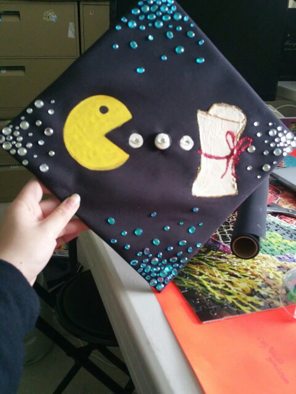 Rhinestoned Ms. Pacman cap.