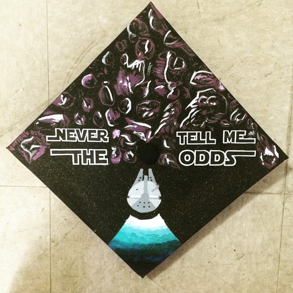 Star Wars Graduation Cap With Never Tell Me The Odds Quotes.