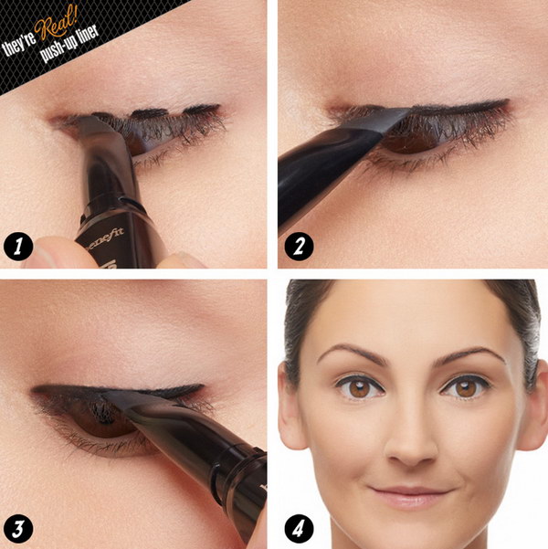 Eyeliner Pen as a Stamp Instead of the Winged Eyeliner. 