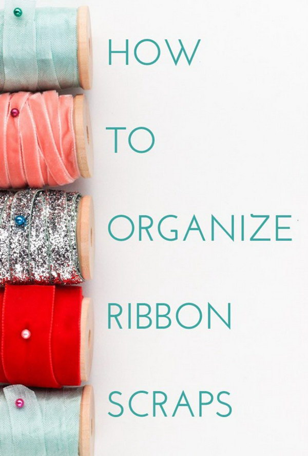 Ribbon Scrap Organization. 