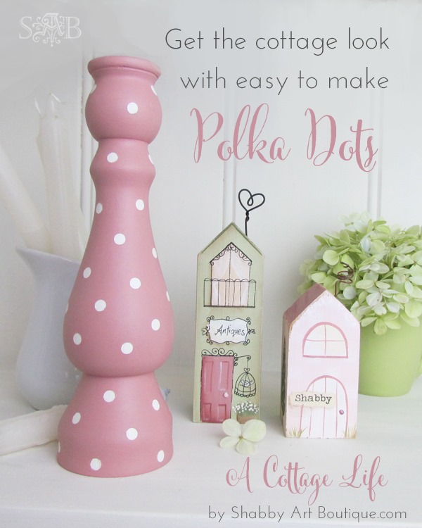 DIY Light Pink Polka Dot Candle Stick