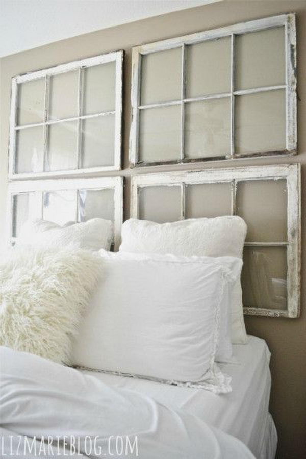 DIY Antique Window Headboard