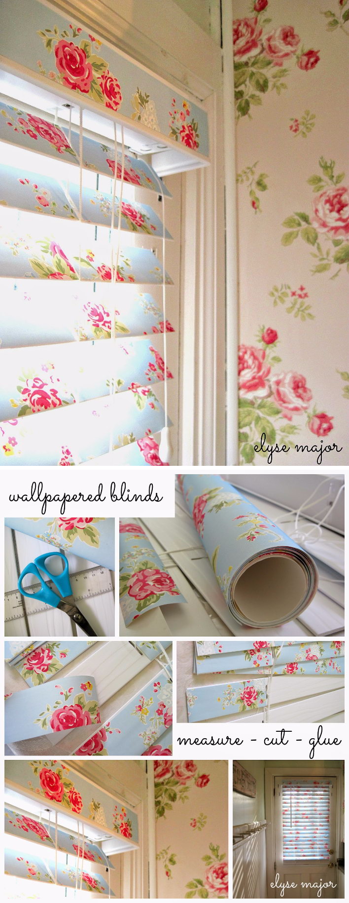 Shabby Chic Wallpaper Covered Blinds