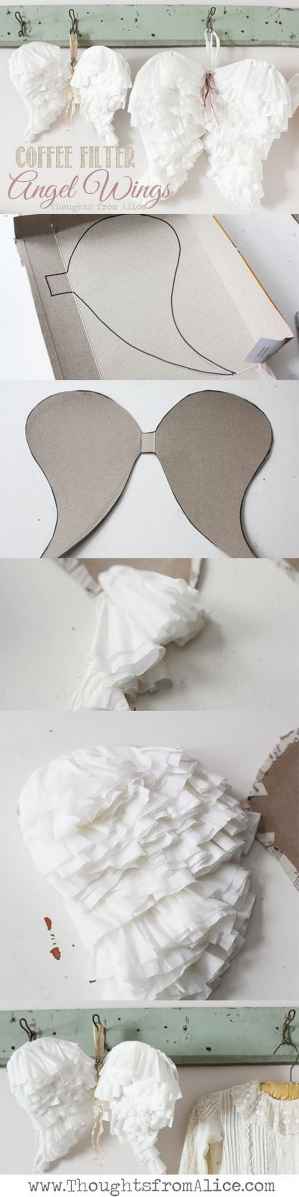 DIY Coffee Filter Angel Wings