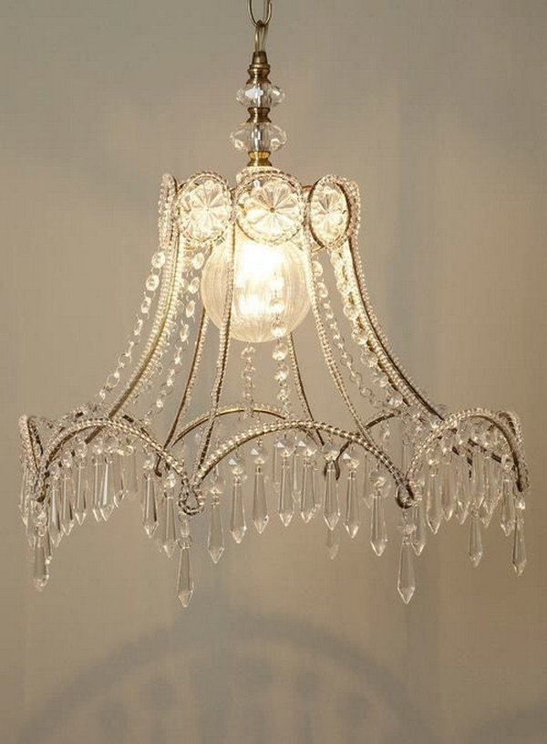 From a Lamp Shade Skeleton To Chandelier