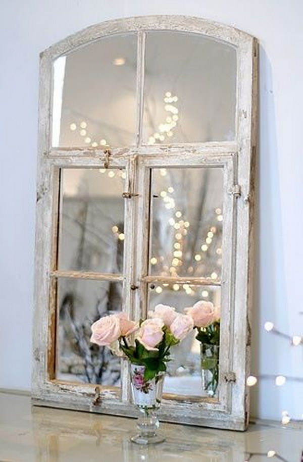 Shabby Chic Window Frame Mirror