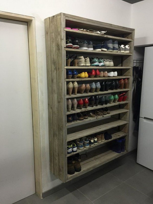 diy shoe rack pallet