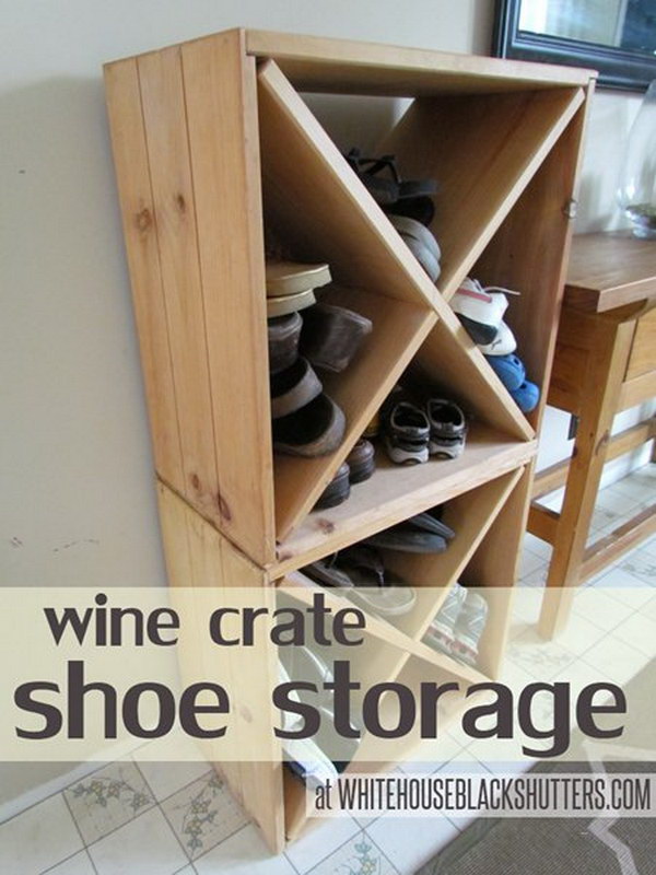 Wine Crate Shoe Storage. 