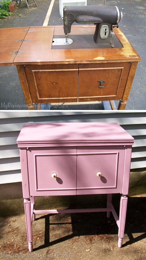 DIY  A Shabby Pink Repurposed Vintage Cabinet Tutorial.