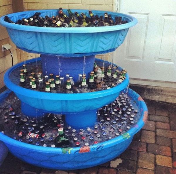 Image result for outdoor tub of beer