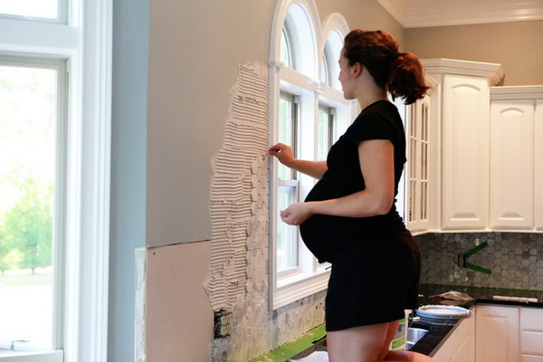 DIY White Hexagon Tile Backsplash