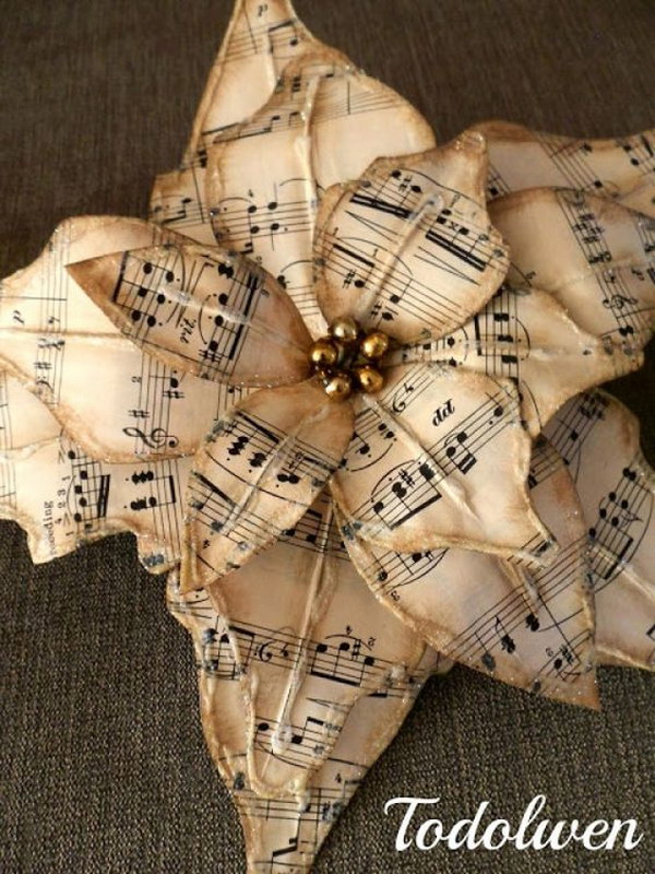 Easy to Make Romantic Sheet Music Decorating Projects- DIY Vintage Decor Ideas 2017