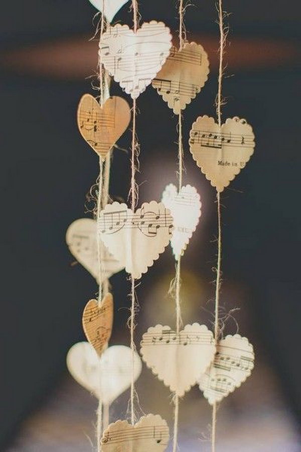 Easy to Make Romantic Sheet Music Decorating Projects- DIY Vintage