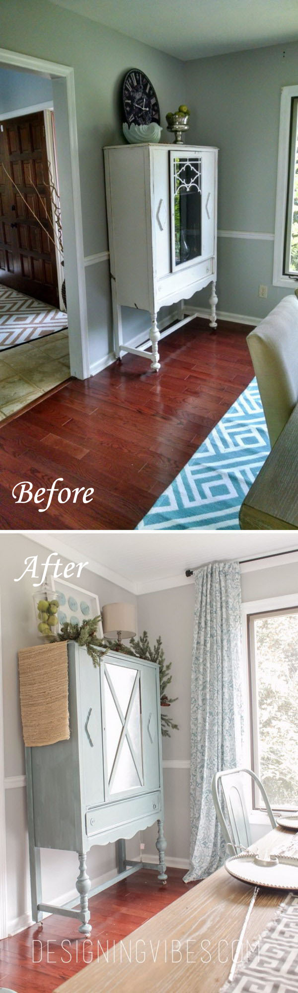 Curio Cabinet Makeover for Dining Room.
