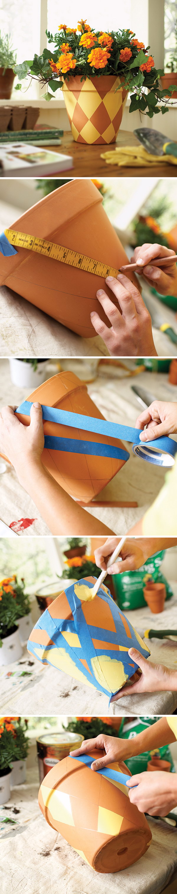 Geometric Painted Terracotta Pots.