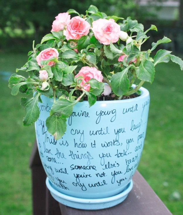 DIY Song Lyric Flower Pot