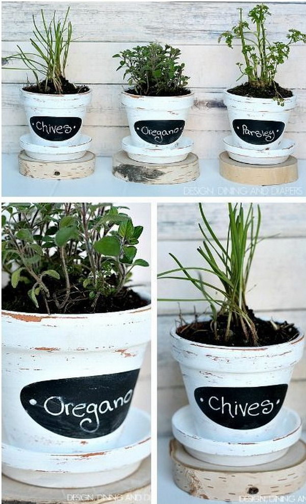 DIY Chalkboard Herb Pots