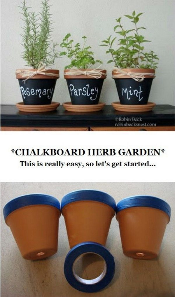 DIY Chalkboard Terra Cotta Pots