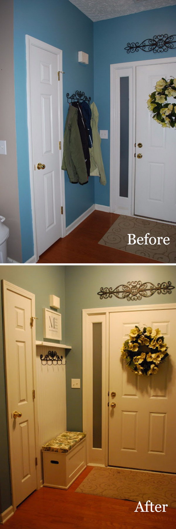 Budget Friendly Solutions: New Paint Color and an IKEA Bench. 