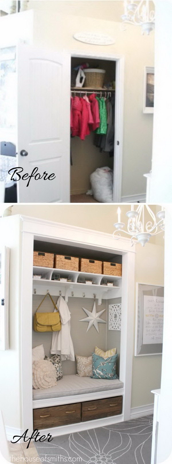 DIY Entryway Closet. 