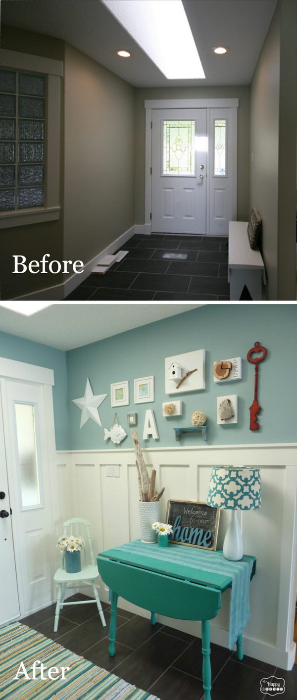 Big Reveal: Blue Entryway Makeover. 