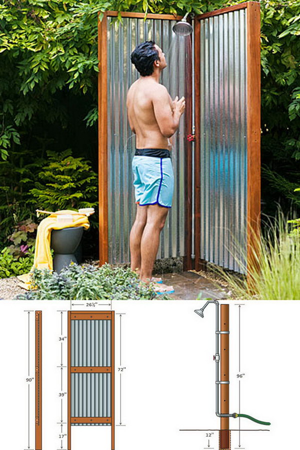 Industrial Corrugated Metal Screen Shower.
