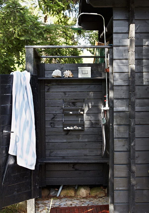 Awesome Gray Outdoor Shower.