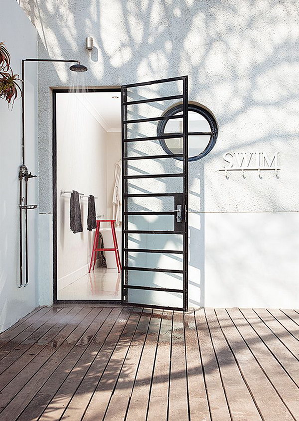 Fascinating Outdoor Shower Next to the Bathroom.