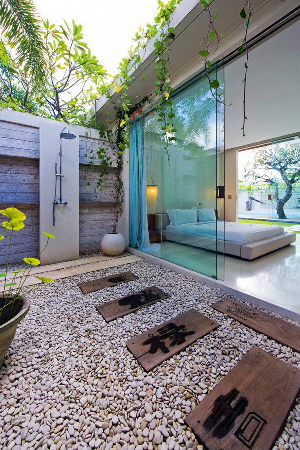 Asian inspired Luxury Outdoor Shower.