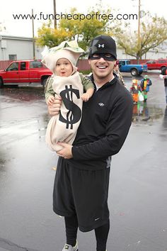 Baby Money Bag with Dad Bank Robber.