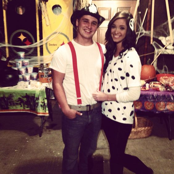 Firefighter and his Dalmatian Halloween Costumes.