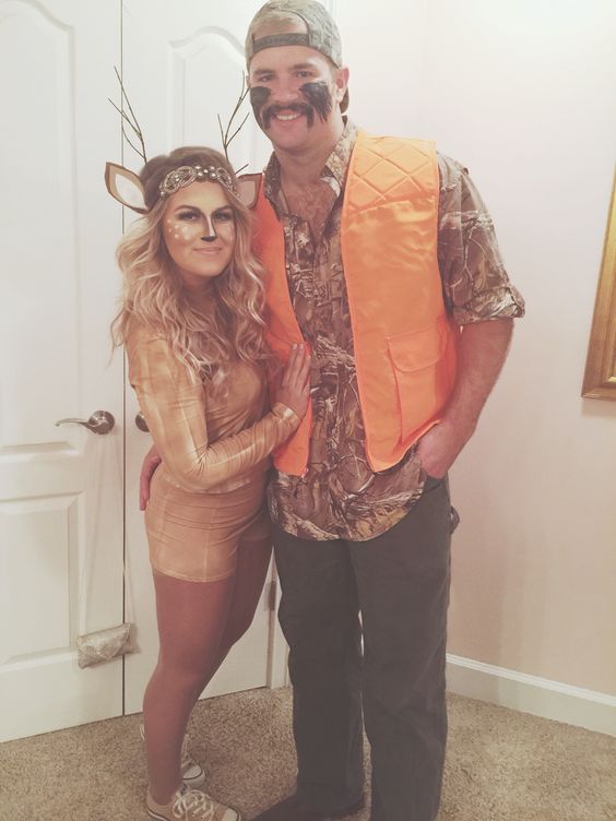 Deer and Hunter Couple Costume. 