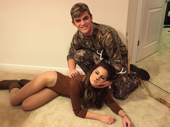 Deer and Hunter Couple Costume. 