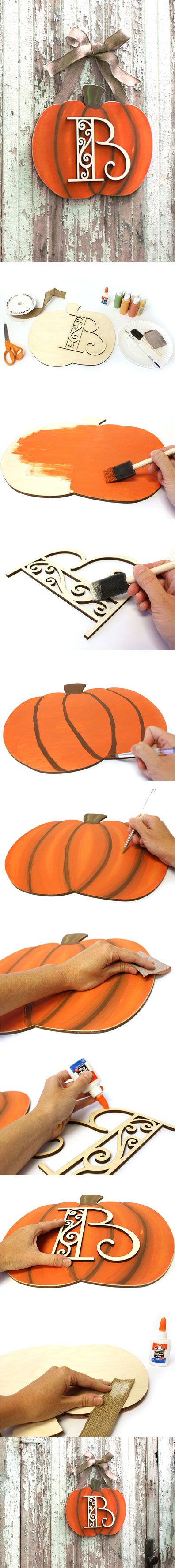 Pumpkin Monogram Wreath.