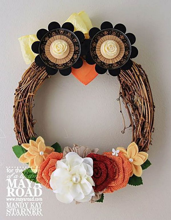 Fall Owl Wreath.