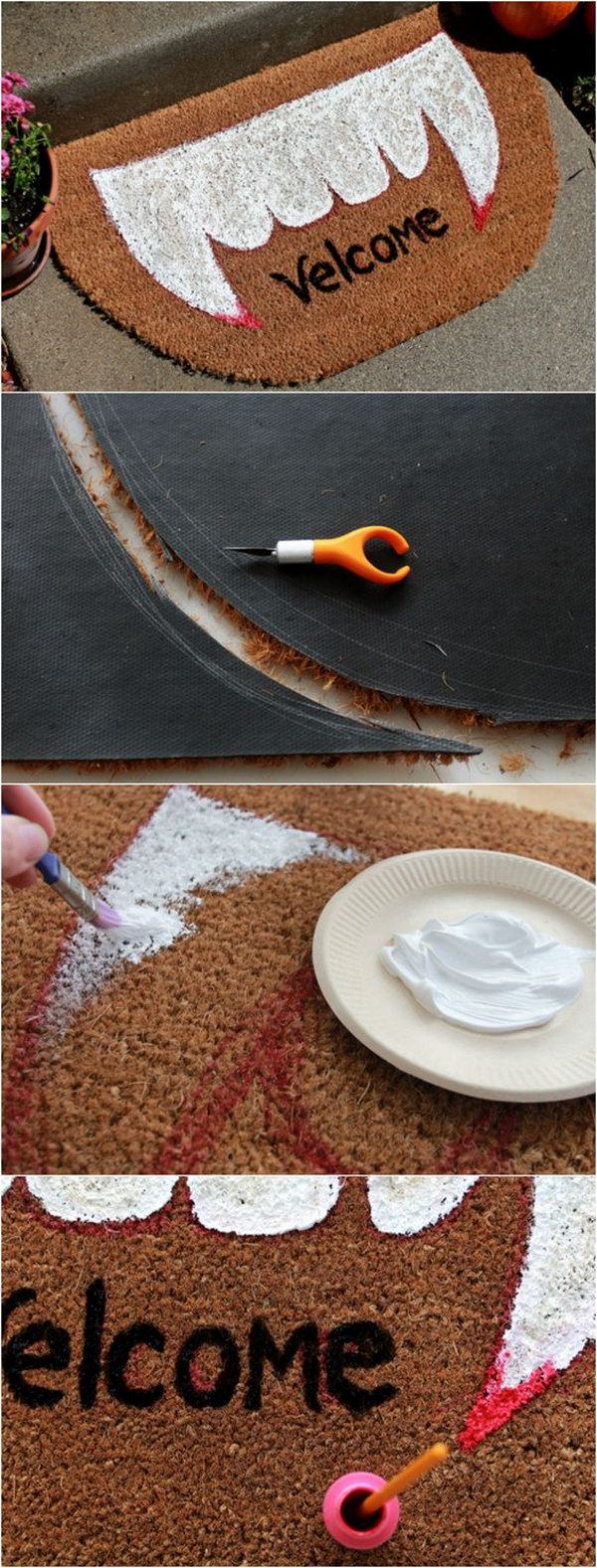 Super Cool Vampire Doormat for Halloween Day.