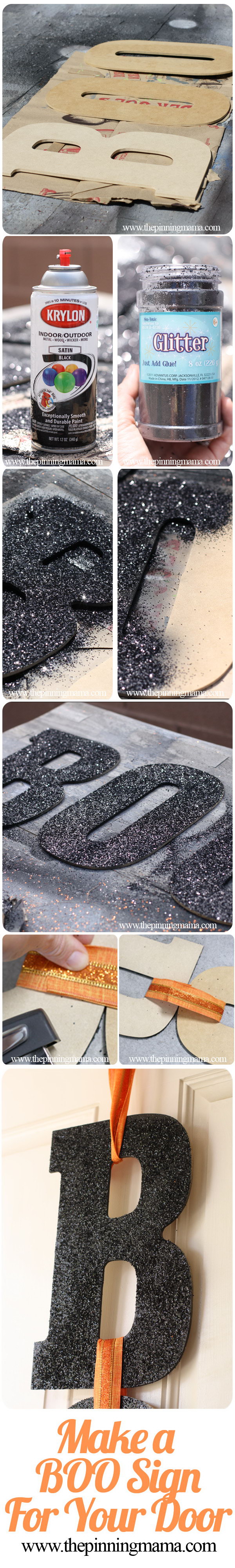 Easy Boo Sign for Halloween Front Door Decoration.