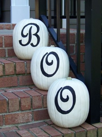Stenciled Letters Pumpkin Decoration. 