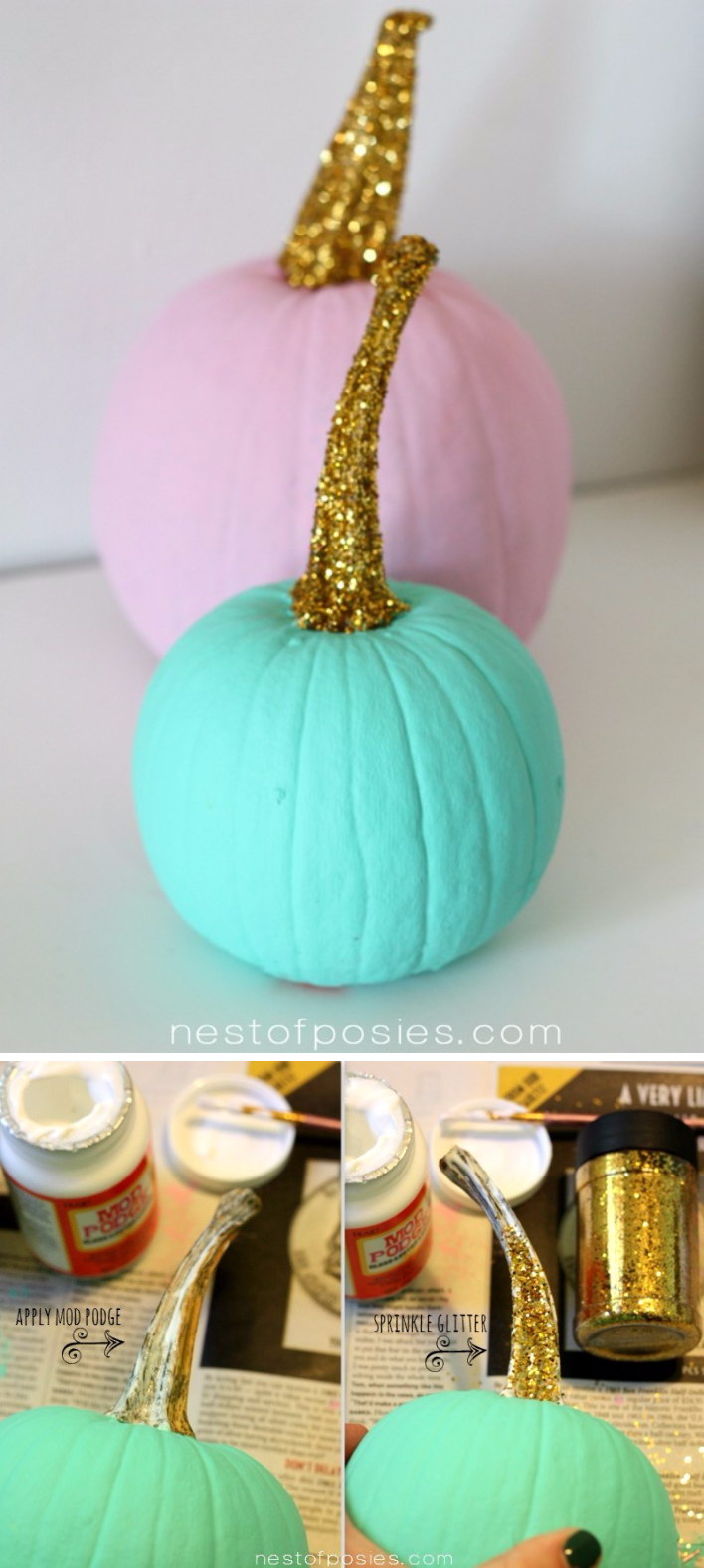 Paint The Pumpkin Stem Gold. 
