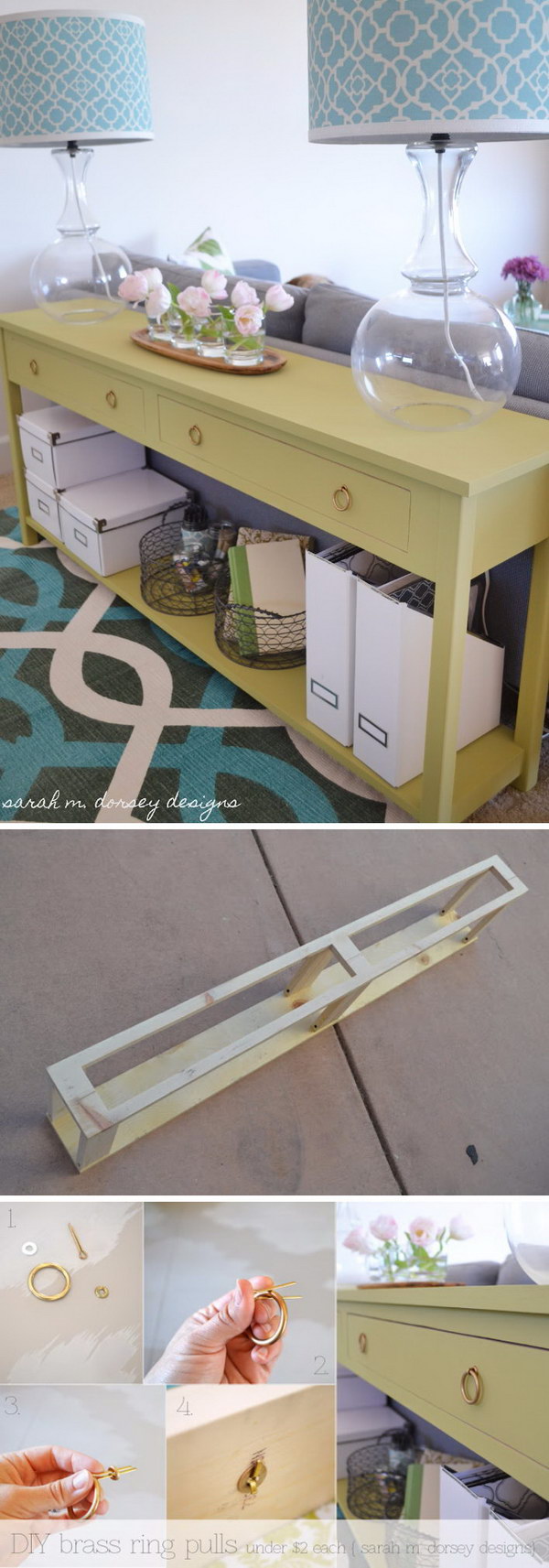 DIY Sofa Table Behind The Couch.