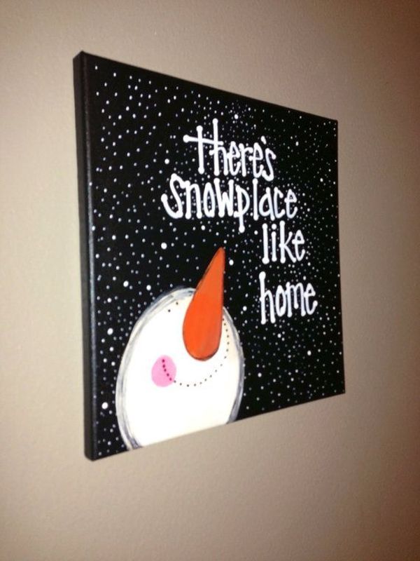 15+ Easy Canvas Painting Ideas for Christmas 2017