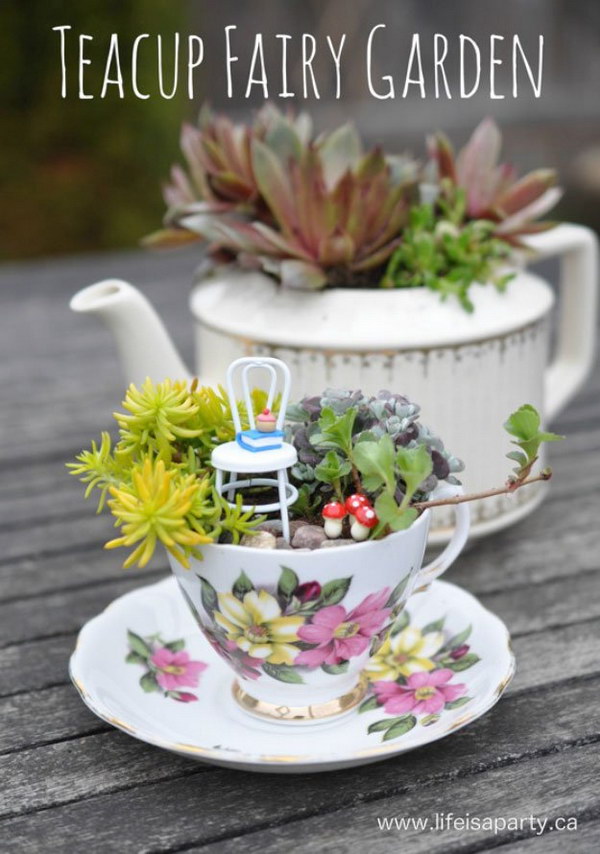 DIY Teacup Fairy Garden