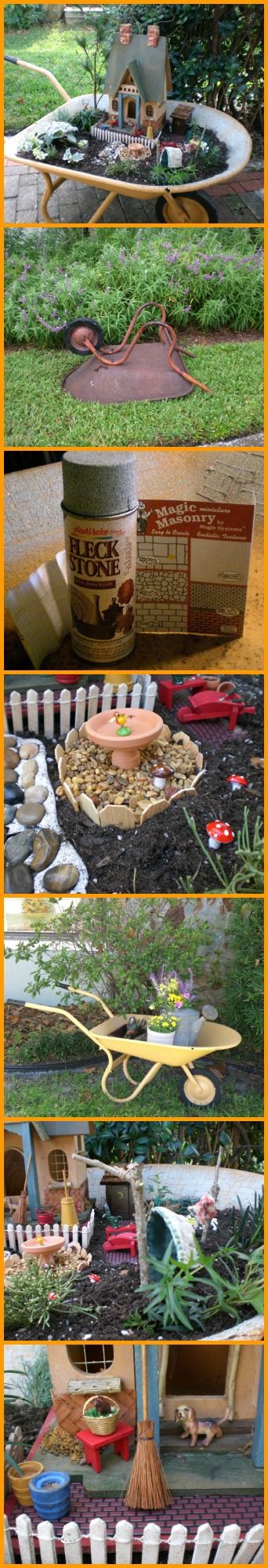 DIY Wheelbarrow Fairy Garden