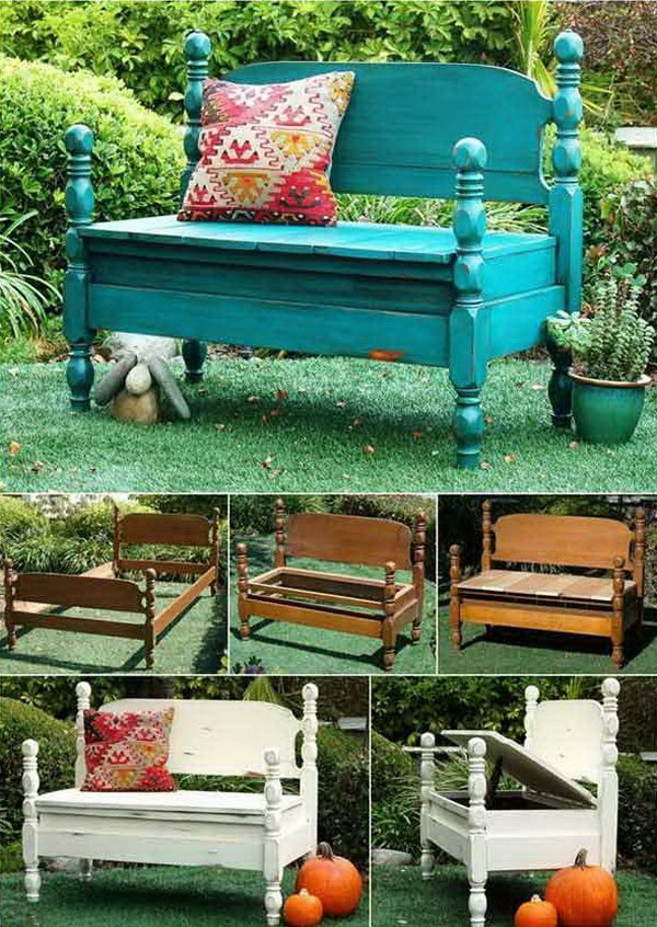 DIY Wonderful Benches from Old Beds .