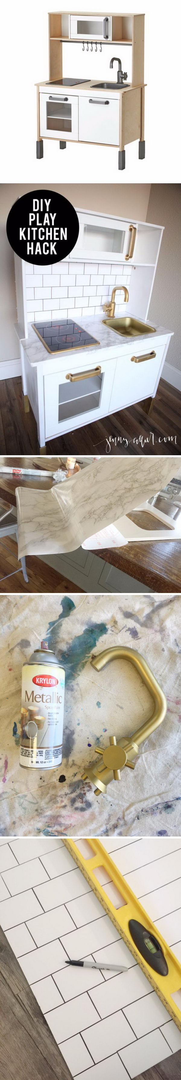 Expensive Looking Ikea Play Kitchen Makeover.