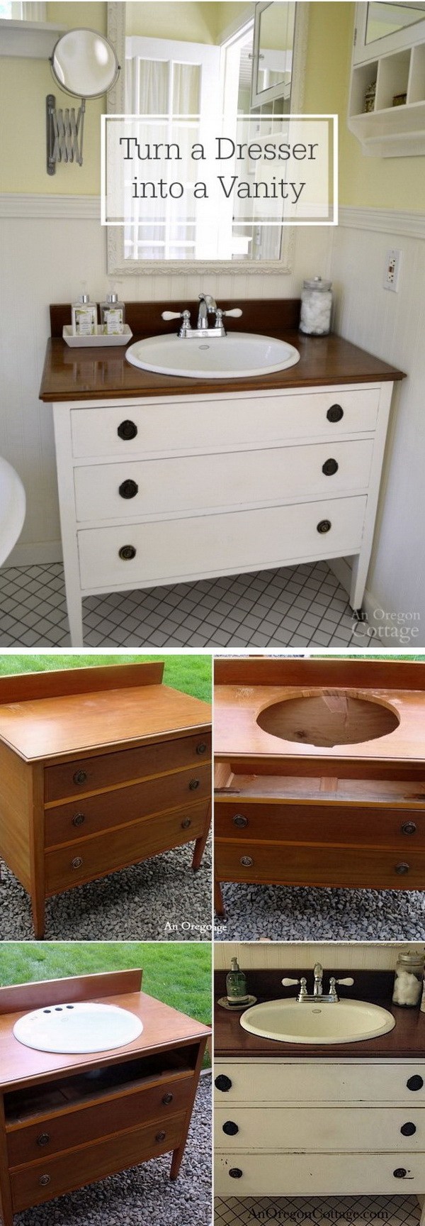 DIY Bathroom Vanity with Drawers for Storage.