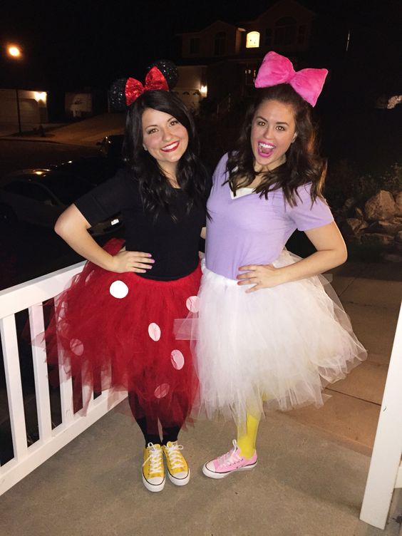 Minnie Mouse and Daisy Duck Halloween costumes.