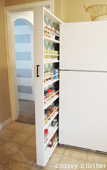 Make A Pull Out Can Rack For Tight Spaces.