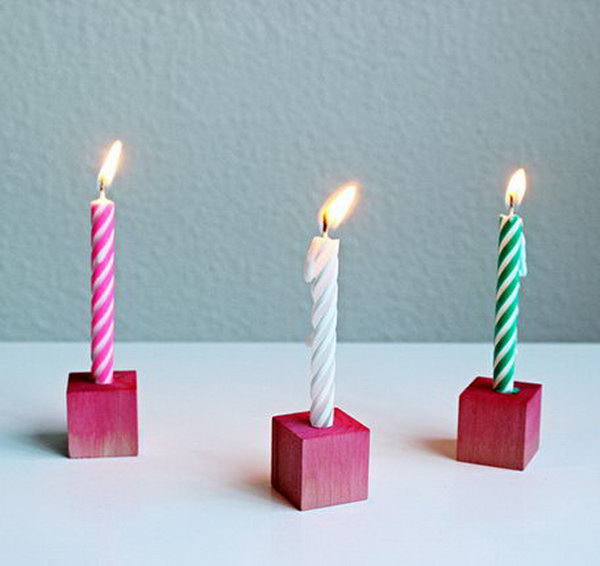 Block Birthday Candle. See the steps