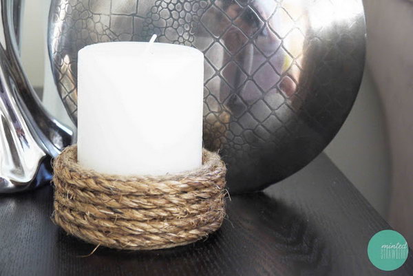 Rope Wrapped Candle Holder. Check out the steps